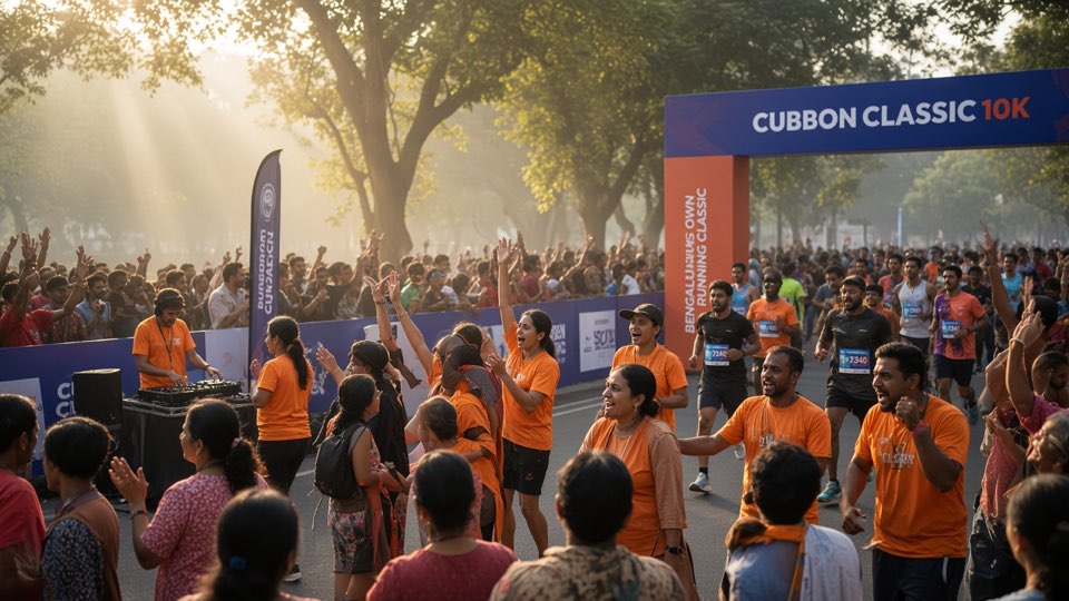 Cheer zone and music on the Cubbon Classic course